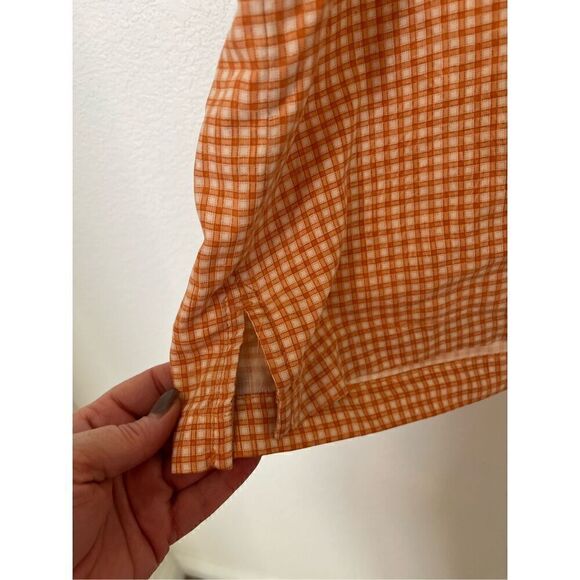 Tommy Bahama Orange Checkered Silk Button up Shirt - Picture 2 of 7
